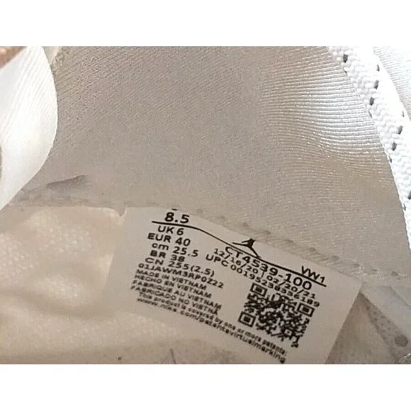 Nike Women's Jordan Air Mae Sail White Chunky Sneaker 8.5 - Picture 8 of 8